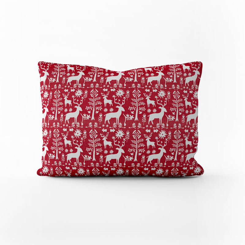 Decorative Pillows in Promise Land Forest Lipstick Red