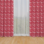 Rod Pocket Curtain Panels Pair in Promise Land Forest Lipstick Red