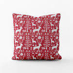 Decorative Pillows in Promise Land Forest Lipstick Red