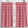 Tailored Tier Cafe Curtain Panels Pair in Promise Land Forest Lipstick Red