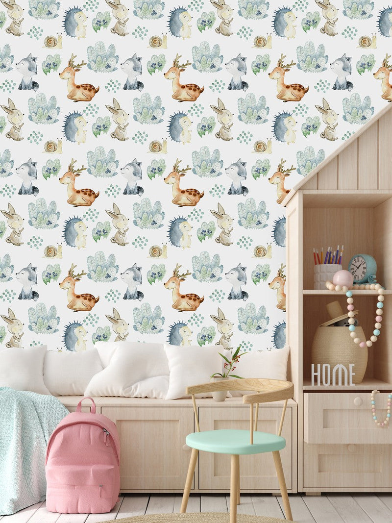 Animal nursery wallpaper discount