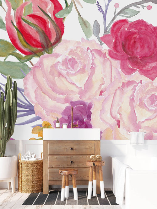Shades of Pink Roses Wallpaper