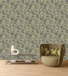 Yellow Flowers on Green Wallpaper