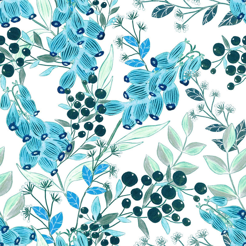 Modish Blue Berries Wallpaper Smart