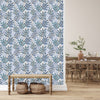 Stylish Blue Leaves Wallpaper Chic
