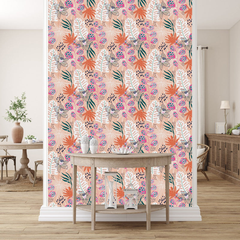 Stylish Brightly Leaves Wallpaper Tasteful