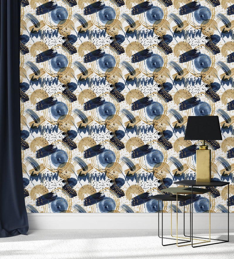 Blue and Gold Color Wallpaper