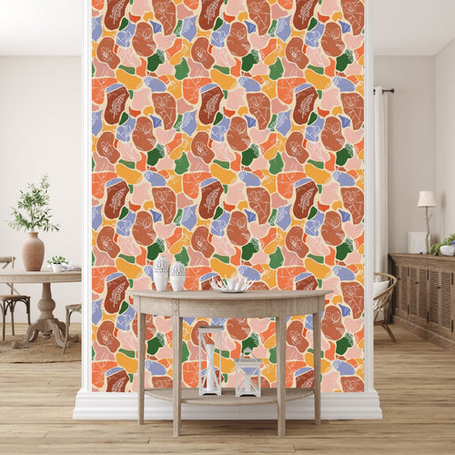 Colorful Wallpaper with Leaves