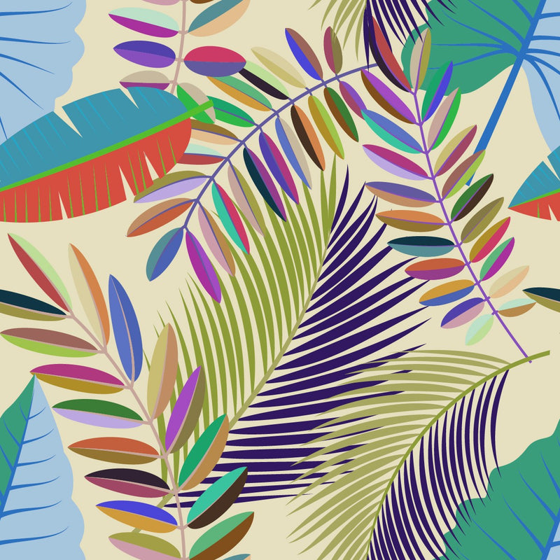 Contemporary Brightly Leaves Wallpaper Chic