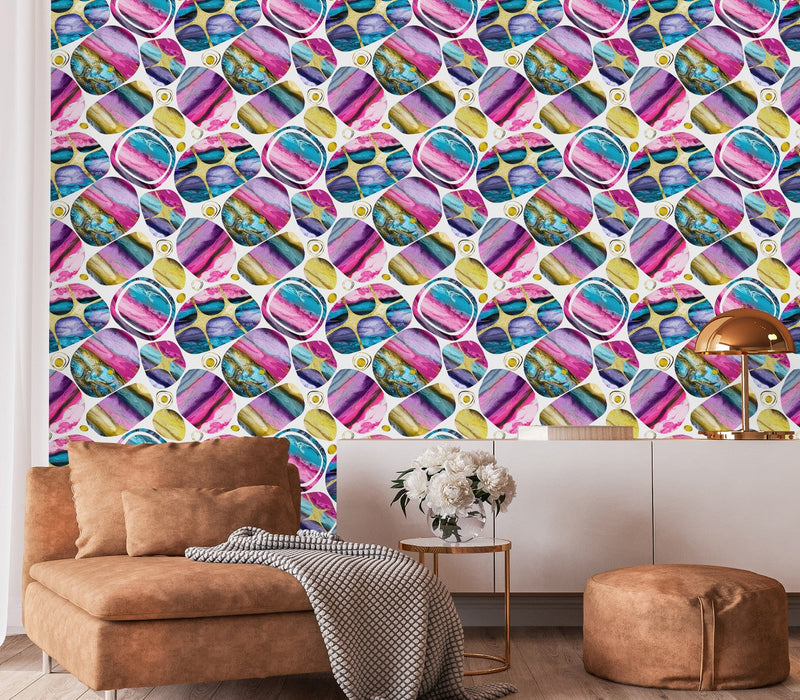 Voguish Multicolored Pattern Wallpaper