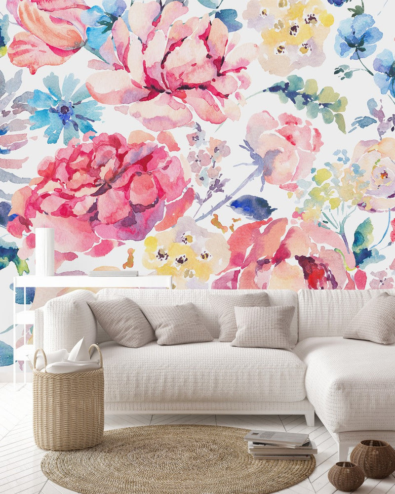 Modish Floral Wallpaper Contemporary