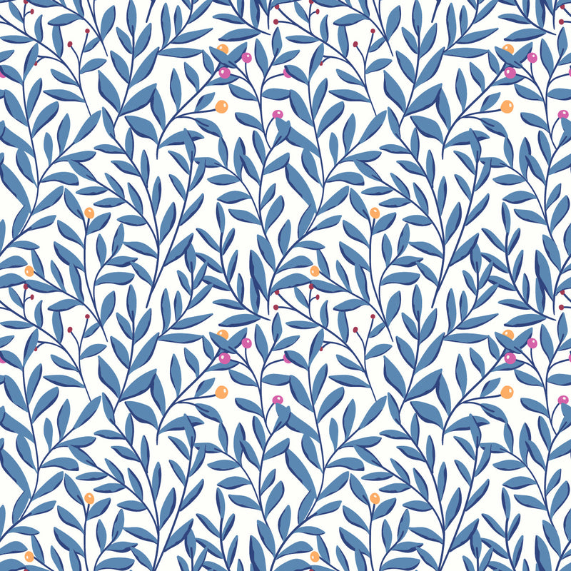 Blue Little Leaves Wallpaper