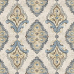 Tailored Valance in Queen Harbor Blue Medallion Watercolor- Large Scale