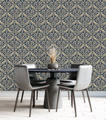 Dark Blue Pattern Wallpaper