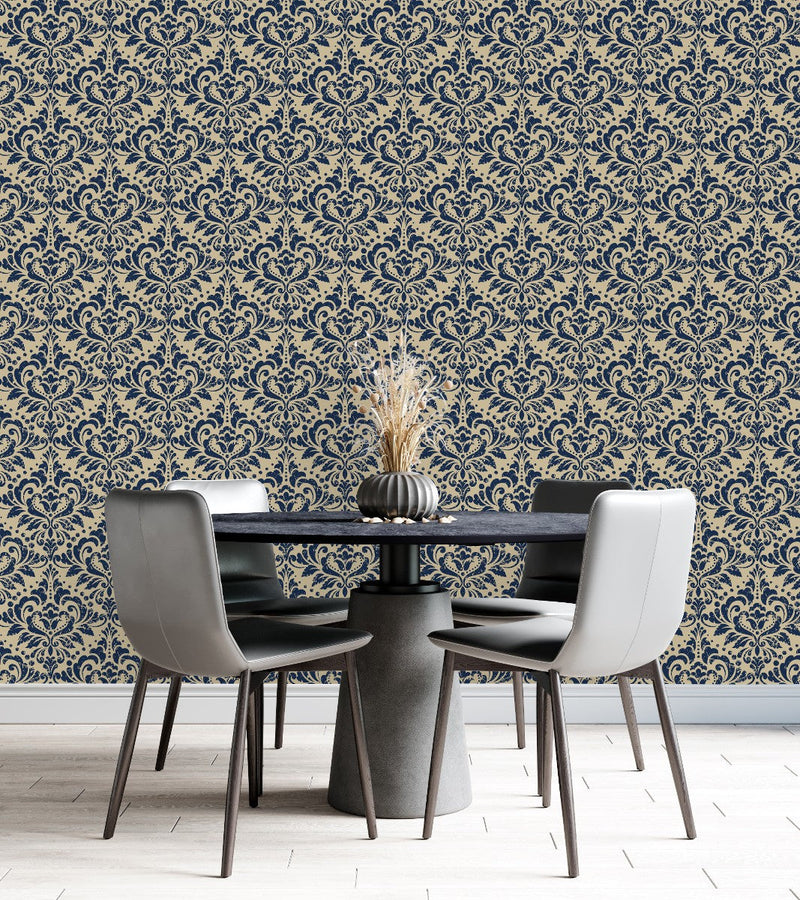 Dark Blue Pattern Wallpaper