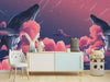Whales between Pink Clouds Wallpaper