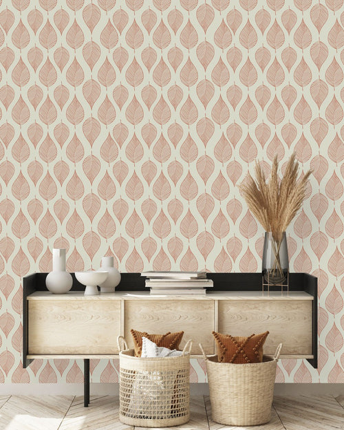 Fashionable Leaves Pattern Wallpaper Vogue