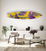 Purple Palm Leaves Acrylic Surfboard Wall Art