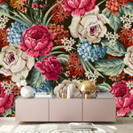 Contemporary Brightly Flowers Wallpaper Smart High-Quality
