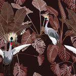 Burgundy Wallpaper with Leaves