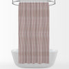 Shower Curtain in Farmhouse Red Traditional Ticking Stripe on Beige