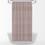 Shower Curtain in Farmhouse Red Traditional Ticking Stripe on Beige