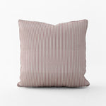 Decorative Pillows in Farmhouse Red Traditional Ticking Stripe on Beige