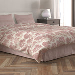 Tailored Bedskirt in Farmhouse Red Traditional Ticking Stripe on Beige