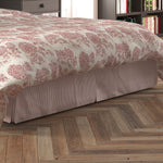 Tailored Bedskirt in Farmhouse Red Traditional Ticking Stripe on Beige