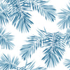 White Wallpaper with Blue Leaves