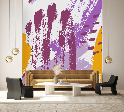 Purple and Yellow Pattern Wallpaper