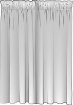 Rod Pocket Curtain Panels Pair in Classic Navy Blue Ticking Stripe on White