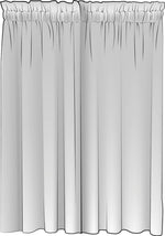 Rod Pocket Curtain Panels Pair in Classic Black Ticking Stripe on White