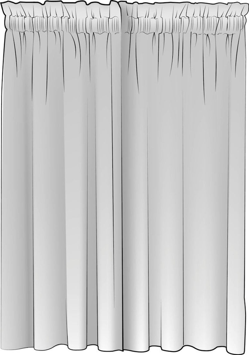 Rod Pocket Curtain Panels Pair in Classic Black Ticking Stripe on White