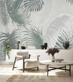 Grey Palm Leaves Wallpaper