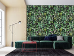 Stylish Dark Wallpaper with Green Leaves Smart