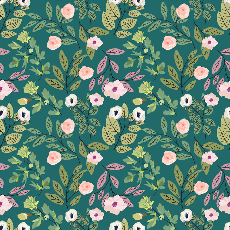 Stylish Green Floral Wallpaper Fashionable