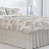 Gathered Bedskirt in Farmhouse Rustic Brown Ticking Stripe