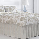 Gathered Bedskirt in Farmhouse Rustic Brown Ticking Stripe