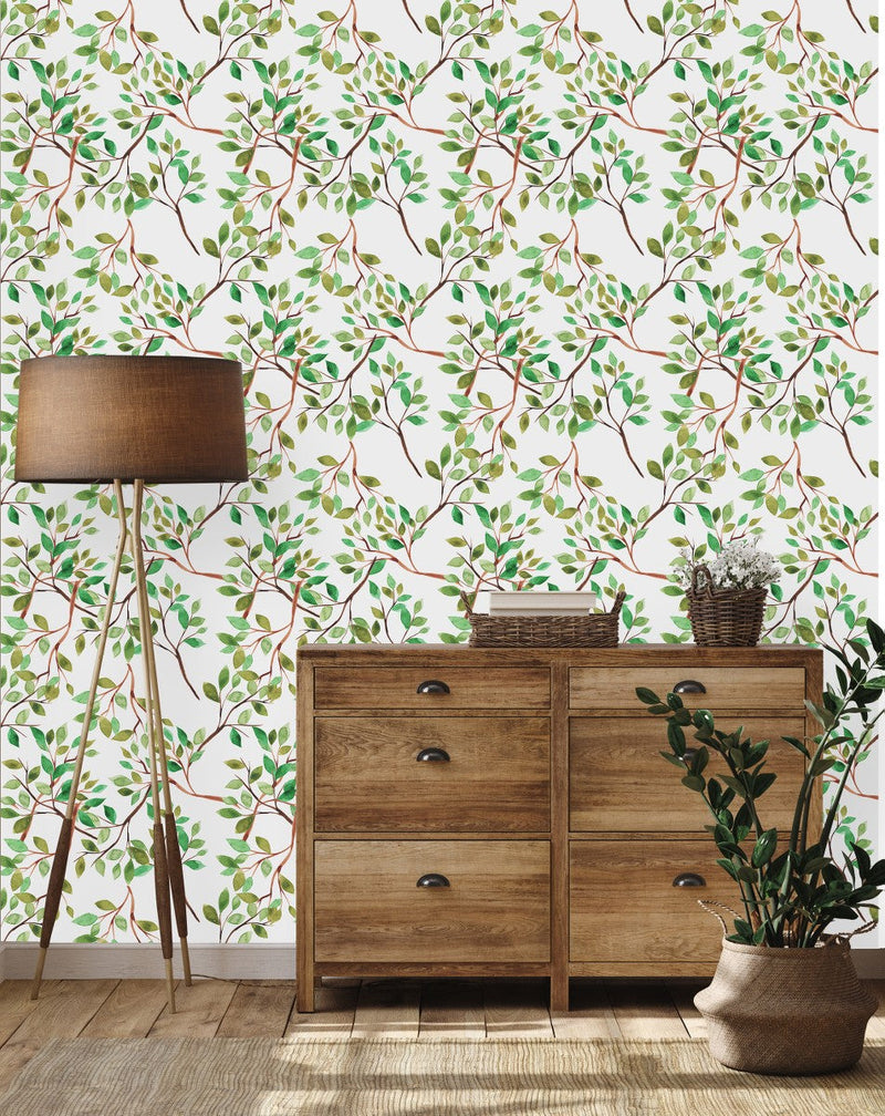 Modish Tree Branches Wallpaper Chic