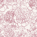 Pink Wallpaper with Floral Outline