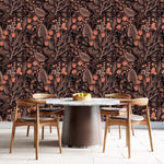 Brown Floral Wallpaper