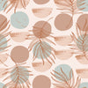 Tropical Leaves with Abstract Circles Wallpaper
