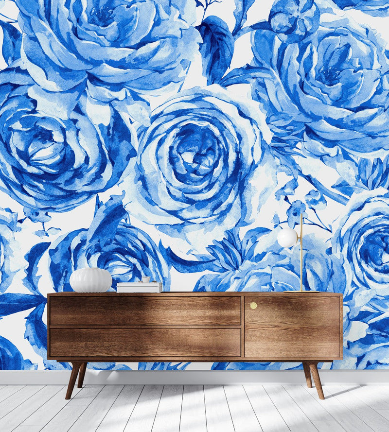 Blue Peonies Wallpaper
