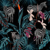 Zebras between Palm Leaves Wallpaper