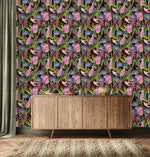 Stylish Exotic Flowers and Birds Wallpaper Smart