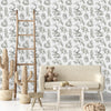 White Wallpaper with Animals