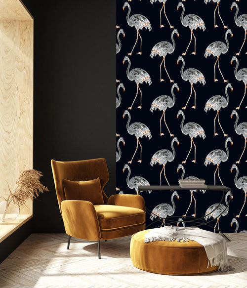 Grey Flamingos Wallpaper