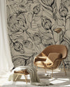 Black Contours Protea Wallpaper