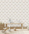 White Wallpaper with Rainbows